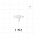 T Connector, Barbed, Natural - Fits 3/32 inch ID Tubing (0.094 inch, 2.38 mm) - 61532