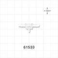 T Connector, Reducer, Barbed, Natural - Fits 1/8 inch ID Tubing (0.125 inch, 3.18 mm); Fits 1/16 inch ID Tubing (0.063 inch, 1.59 mm) - 61533
