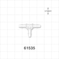 T Connector, Barbed, Natural - Fits 1/8 inch ID Tubing (0.125 inch, 3.18 mm) - 61535