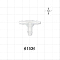 T Connector, Reducer, Barbed, Natural - Fits 1/8 inch ID Tubing (0.125 inch, 3.18 mm); Fits 3/16 inch ID Tubing (0.188 inch, 4.76 mm) - 61536