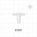 T Connector, Reducer, Barbed, Natural - Fits 1/8 inch ID Tubing (0.125 inch, 3.18 mm); Fits 1/4 inch ID Tubing (0.25 inch, 6.35 mm) - 61537