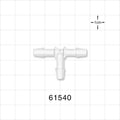 T Connector, Barbed, Natural - Fits 3/16 inch ID Tubing (0.188 inch, 4.76 mm) - 61540