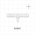 T Connector, Reducer, Barbed, Natural - Fits 1/4 inch ID Tubing (0.25 inch, 6.35 mm); Fits 1/8 inch ID Tubing (0.125 inch, 3.18 mm) - 61541