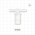 T Connector, Reducer, Barbed, Natural - Fits 5/8 inch ID Tubing (0.625 inch, 15.88 mm); Fits 1/4 inch ID Tubing (0.25 inch, 6.35 mm) - 61543