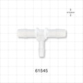 T Connector, Reducer, Barbed, Natural - Fits 3/8 inch ID Tubing (0.375 inch, 9.53 mm); Fits 1/4 inch ID Tubing (0.25 inch, 6.35 mm) - 61545