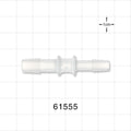 Straight Connector, Reducer, Barbed, Natural - Fits 3/16 inch x 1/8 inch ID Tubing (0.188 inch x 0.125 inch, 4.76 mm x 3.18 mm) - 61555