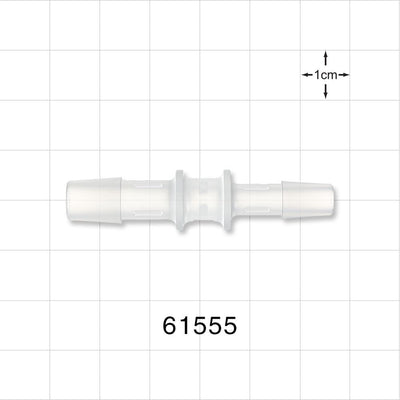 Straight Connector, Reducer, Barbed, Natural - Fits 3/16 inch x 1/8 inch ID Tubing (0.188 inch x 0.125 inch, 4.76 mm x 3.18 mm) - 61555