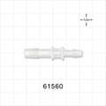 Straight Connector, Reducer, Barbed, Natural - Fits 1/4 inch x 3/16 inch ID Tubing (0.25 inch x 0.188 inch, 6.35 mm x 4.76 mm) - 61560