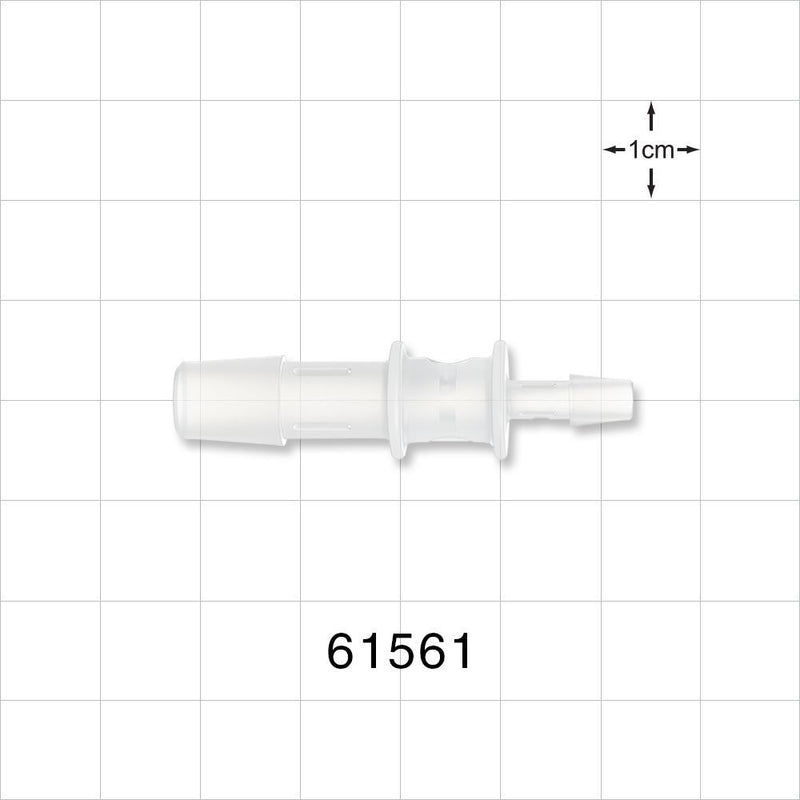 Straight Connector, Reducer, Barbed, Natural - Fits 5/16 inch x 5/32 inch ID Tubing (0.313 inch x 0.156 inch, 7.94 mm x 3.97 mm) - 61561