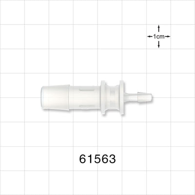Straight Connector, Reducer, Barbed, Natural - Fits 3/8 inch x 1/8 inch ID Tubing (0.375 inch x 0.125 inch, 9.53 mm x 3.18 mm) - 61563