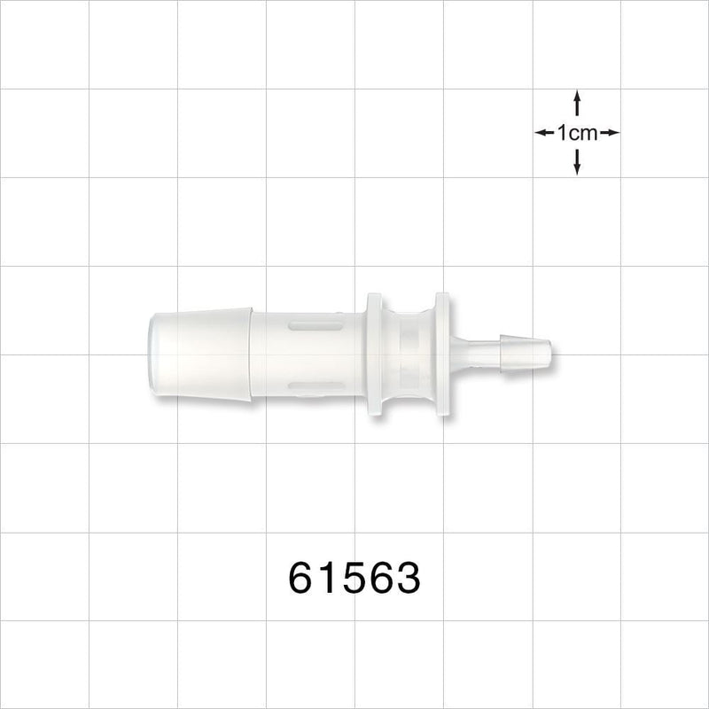 Straight Connector, Reducer, Barbed, Natural - Fits 3/8 inch x 1/8 inch ID Tubing (0.375 inch x 0.125 inch, 9.53 mm x 3.18 mm) - 61563
