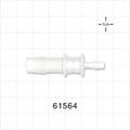 Straight Connector, Reducer, Barbed, Natural - Fits 3/8 inch x 5/32 inch ID Tubing (0.375 inch x 0.156 inch, 9.53 mm x 3.97 mm) - 61564