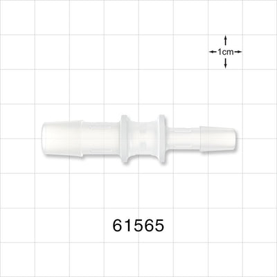 Straight Reducer Connector, Barbed, Natural - Fits 3/8 inch  x 1/4 inch ID Tubing (0.375 inch x 0.25 inch, 9.53 mm x 6.35 mm) - 61565