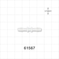 Straight Connector, Barbed, Natural - Fits 5/32 inch ID Tubing (0.156 inch, 3.97 mm) - 61567