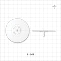 Bag Port Flange with Flat Plate, Barbed, Natural - Fits 1/8 inch ID Tubing (0.125 inch, 3.18 mm) - 61568