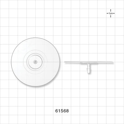 Bag Port Flange with Flat Plate, Barbed, Natural - Fits 1/8 inch ID Tubing (0.125 inch, 3.18 mm) - 61568