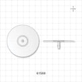 Bag Port Flange with Flat Plate, Barbed, Natural - Fits 5/32 inch ID Tubing (0.156 inch, 3.97 mm) - 61569