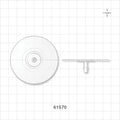 Bag Port Flange with Flat Plate, Barbed, Natural - Fits 3/16 inch ID Tubing (0.188 inch, 4.76 mm) - 61570