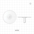 Bag Port Flange with Flat Plate, Barbed, Natural - Fits 5/16 inch ID Tubing (0.312 inch, 7.94 mm) - 61572
