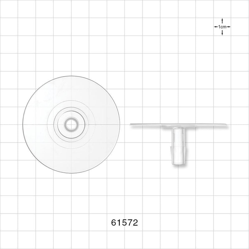 Bag Port Flange with Flat Plate, Barbed, Natural - Fits 5/16 inch ID Tubing (0.312 inch, 7.94 mm) - 61572