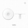 Bag Port Flange with Flat Plate, Barbed, Natural - Fits 3/8 inch ID Tubing (0.375 inch, 9.53 mm) - 61573