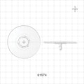 Bag Port Flange with Dimples, Barbed, Natural - Fits 1/8 inch ID Tubing (0.125 inch, 3.18 mm) - 61574