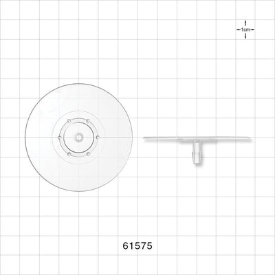 Bag Port Flange with Dimples, Barbed, Natural - Fits 5/32 inch ID Tubing (0.156 inch, 3.97 mm) - 61575