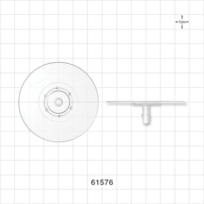 Bag Port Flange with Dimples, Barbed, Natural - Fits 3/16 inch ID Tubing (0.187 inch,  4.76 mm) - 61576