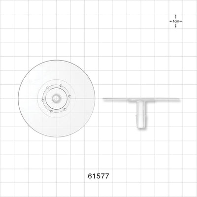 Bag Port Flange with Dimples, Barbed, Natural - Fits 1/4 inch ID Tubing (0.25 inch, 6.35 mm) - 61577