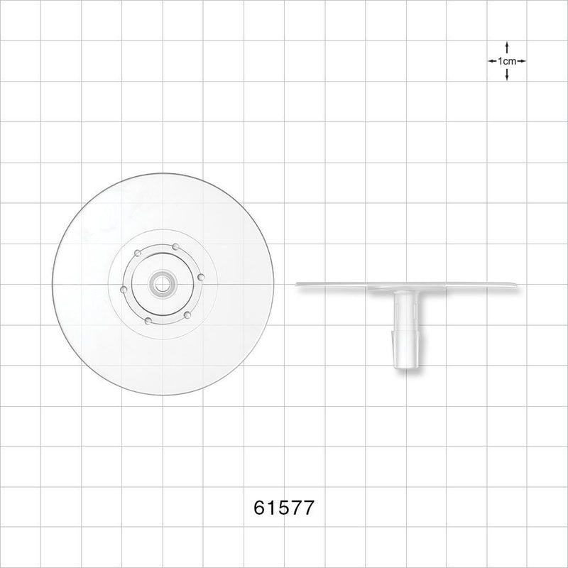 Bag Port Flange with Dimples, Barbed, Natural - Fits 1/4 inch ID Tubing (0.25 inch, 6.35 mm) - 61577