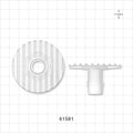 Bag Port Flange with Ribbed Base, Barbed, Natural - Fits 5/8 inch ID Tubing (0.625 inch, 15.88 mm) - 61581