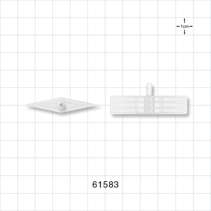 Boat Port, Barbed, Natural - Fits 3/32 inch ID Tubing (0.093 inch, 2.38 mm) - 61583