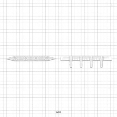 Boat Port, Barbed, Natural - 4 Ports Fit 1/4 inch ID Tubing (0.25 inch, 6.35 mm) - 61585