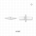 Boat Port, Barbed with Stem Port, Natural - Barbed Port Fits 3/32 inch ID Tubing (0.094 inch, 2.38 mm); Stem Port Fits 0.110 inch ID Tubing (2.8 mm) - 61587