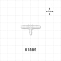 T Connector, Reducer, Barbed, Natural - Fits 1/8 inch ID Tubing (0.125 inch, 3.18 mm); Fits 3/32 inch ID Tubing (0.094 inch, 2.38 mm) - 61589
