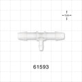 T Connector, Reducer, Barbed, Natural - Fits 1/4 inch ID Tubing (0.25 inch, 6.35 mm); Fits 1/8 inch ID Tubing (0.125 inch, 3.18 mm) - 61593