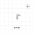 Elbow Connector, Barbed, Natural - Fits 3/32 inch x 1/16 inch ID Tubing (0.094 inch x 0.063 inch, 2.38 mm x 1.59 mm) - 61611