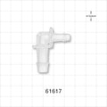 Elbow Connector, Barbed, Natural - Fits 3/8 inch x 1/4 inch ID Tubing (0.375 inch x 0.25 inch, 9.53 mm x 6.35 mm) - 61617