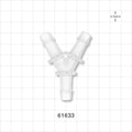 Y Connector, Barbed, Natural - Fits 3/8 inch ID Tubing (0.375 inch, 9.53 mm) - 61633