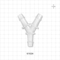Y Connector, Barbed, Natural - Fits 1/2 inch ID Tubing (0.5 inch, 12.7 mm) - 61634