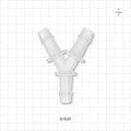 Y Connector, Barbed, Natural - Fits 5/8 inch ID Tubing (0.625 inch, 15.88 mm) - 61635