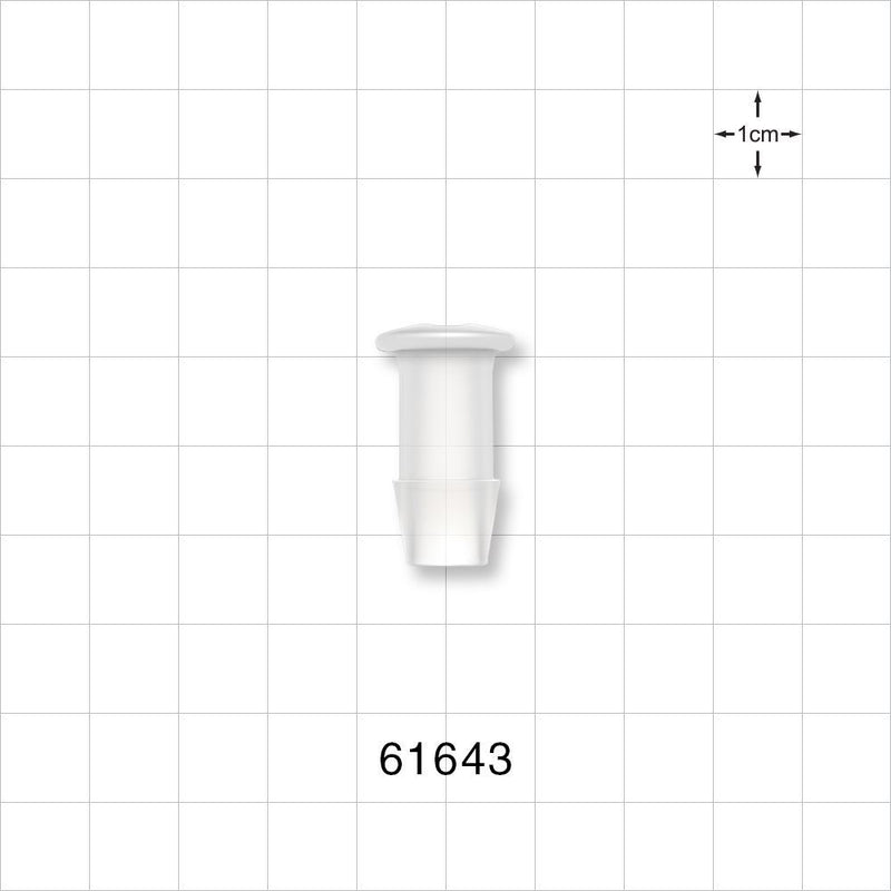 Press-In Plug, Barbed, Natural - Fits 3/8 inch ID Tubing (0.375 inch, 9.53 mm) - 61643