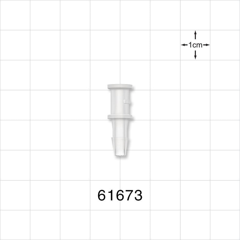 Press-In Plug, Barbed, Natural - Fits 5/32 inch ID Tubing (0.156 inch, 3.97 mm) - 61673