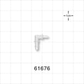 Elbow Connector, Barbed, Natural - Fits 3/32 inch x 1/16 inch ID Tubing (0.094 inch x 0.063 inch, 2.38 mm x 1.59 mm) - 61676
