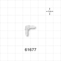 Elbow Connector, Barbed, Natural - Fits 3/32 inch ID Tubing (0.094 inch, 2.38 mm) - 61677