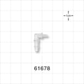 Elbow Connector, Barbed, Natural - Fits 1/8 inch x 1/16 inch ID Tubing (0.125 inch x 0.063 inch, 3.18 mm x 1.59 mm) - 61678