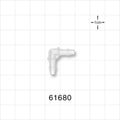 Elbow Connector, Barbed, Natural - Fits 1/8 inch ID Tubing (0.125 inch, 3.18 mm) - 61680