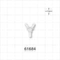 Y Connector, Barbed, Natural - Fits 3/32 inch ID Tubing (0.094 inch, 2.38 mm) - 61684