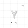 Y Connector, Barbed, Natural - Fits 1/8 inch ID Tubing (0.125 inch, 3.18 mm) - 61685