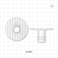 Bag Port Flange with Ribbed Base, Barbed, Natural - Fits 3/4 inch ID Tubing (0.75 inch, 19.05 mm) - 61697